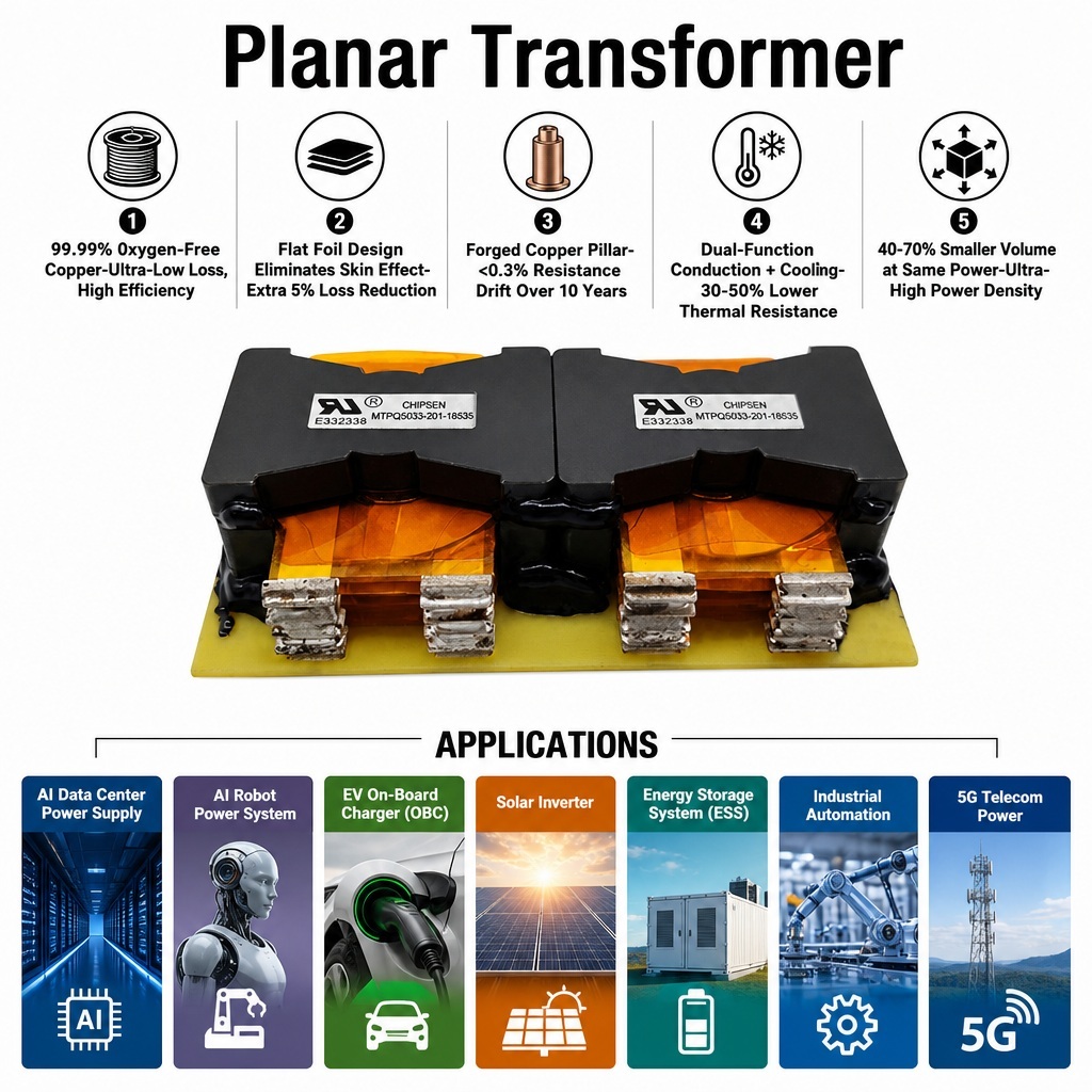 PQ5033 PQ5060 Custom High Frequency Planar Transformer For Power Energy System