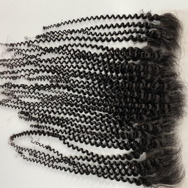 Kinky Curly 13x4 Lace Frontal Closure Human Hair Ear to Ear HD Lace Frontal Closure Free Part Brazilian Hair Extensions 150% Density Lace Frontal Human Hair Pre Plucked with Baby Hair 24 Inch