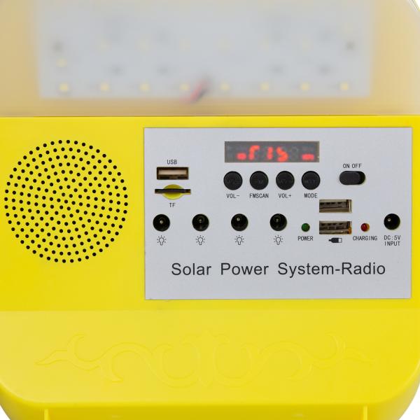 Outdoor Camping 3W LED Solar Lighting System Audio Solar Home System Kit