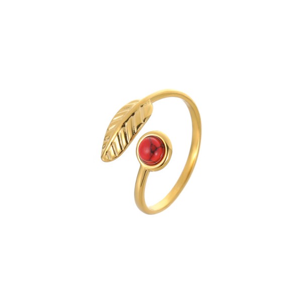 18k Gold Stainless Steel Turquoise Ring Understated Luxury Fashionable Versatile Open Ring Bracelet for Women