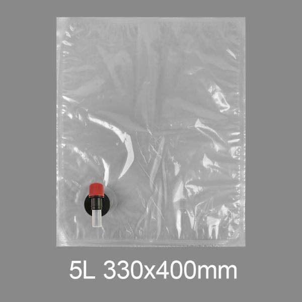 Sac robinet en plastique transparent personnalisé BIB 3l 5l 10l 20l pour eau potable, vin, jus de fruits en boîte avec valve papillon Vitop