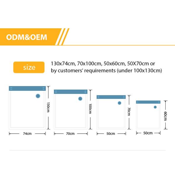 Голубые сумки хранения всасывания вакуума перемещения 80cmx100cm