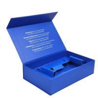 Embalagens de caixote de papel azul reciclável para cuidados elegantes da pele
