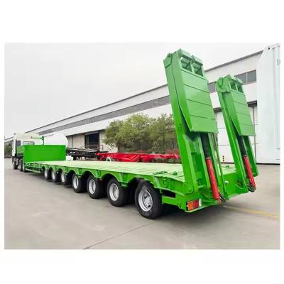 7 Axle Low Price Factory Heavy Duty Lowboy Trailer 60 80 Tons Lowbed Low Bed Truck Semi Trailer