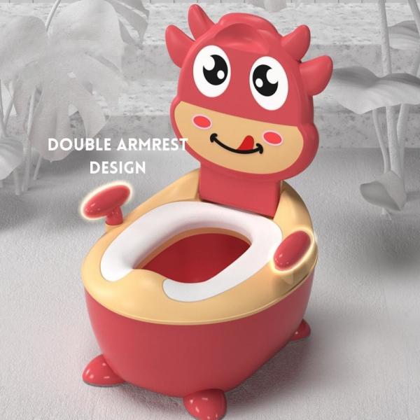 Cow Shape Customized Logo Dark Green Red Potty Training Toilet