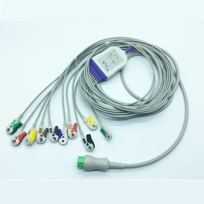 Em volta de 12 cabos do ECG de Mindray do conector da pressão do IEC do Pin