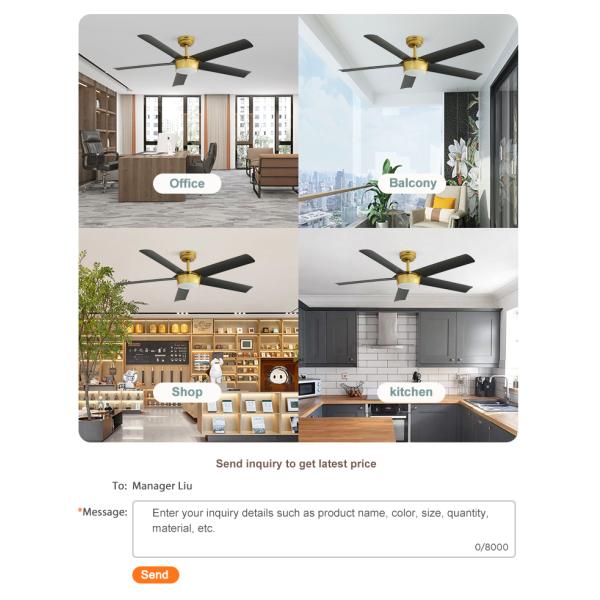 Ventilador de teto de motor de corrente contínua de 52 polegadas Ventilador de baixo watt decorativo moderno com controle remoto e 10-