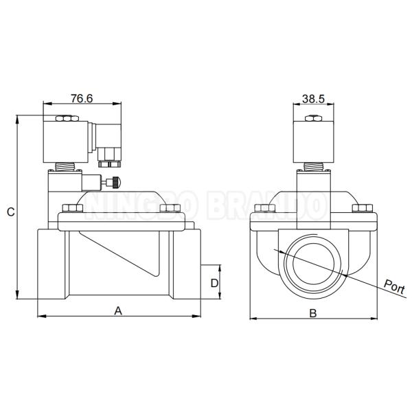 Система пожаротушения Водный латунный соленоидный клапан с ручным переключением 2' 24V 220V