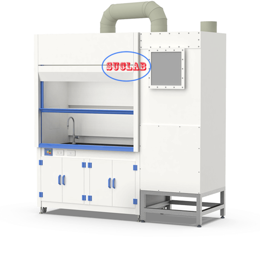 Customized Made Low Noise Chemical Fume Hood with Wet Scrubber System & 400m3/h Airflow and LED Lighting