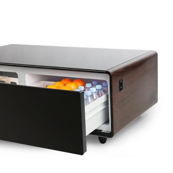Silk Screen Printing Mini Fridge Glass Door Coffee Table for Wine Beer and Beverages