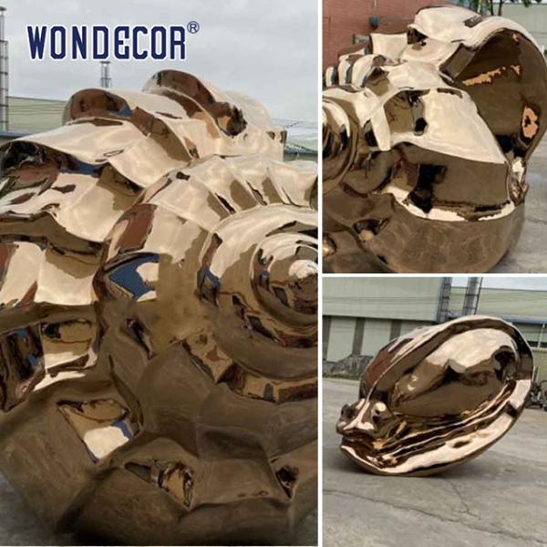 Большой открытый приморский парк металлическое искусство раковина скульптура из нержавеющей стали