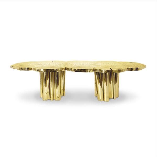 Irregular Modern Stainless Steel Dining Table Non Foldable Dining Room Furniture