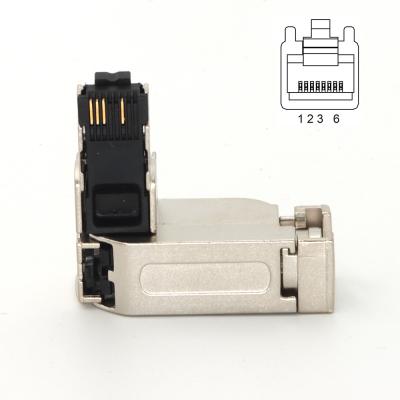 Field Wireable RJ45 Connectors Angled 4 Pin IP20 Rj45 Connector Cat5e