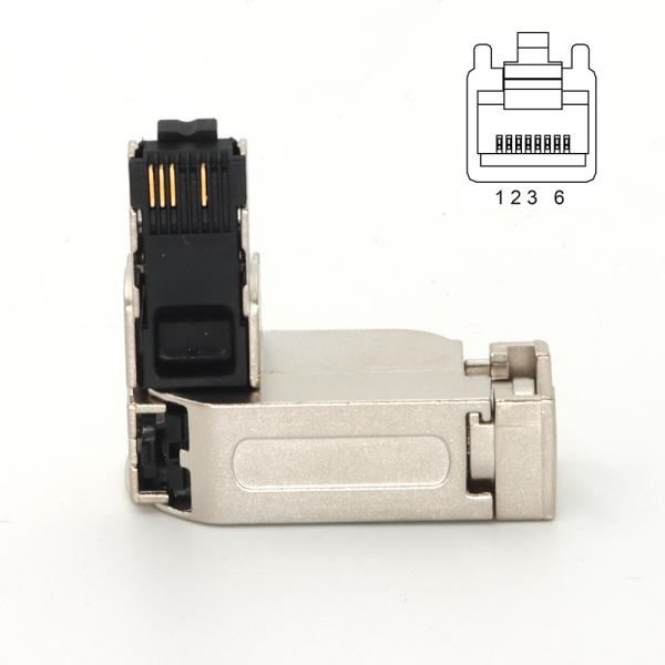 Field Wireable RJ45 Connectors Angled 4 Pin IP20 Rj45 Connector Cat5e