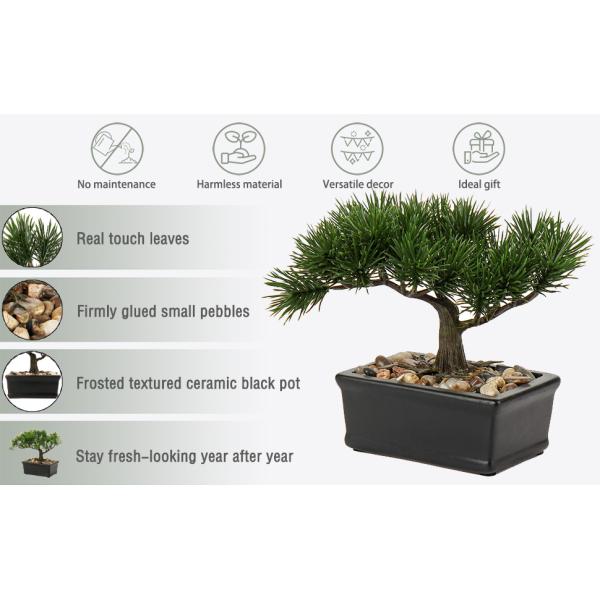 Artificial Bonsai Tree Juniper Faux Plants Indoor Fake Plants Decor with Ceramic Pots for Home Table Office Desk