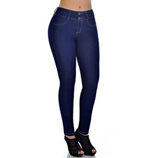 Color Fade Proof Good Quality High Waist Stretching Jeans Solid Woman Skinny Pencil Jeans