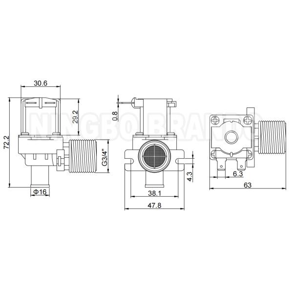 Водозаборный пластиковый соленоидный клапан для стиральной машины посудомоечная машина 12V 24V 110V 220V
