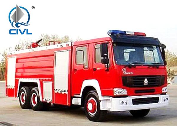 HOWO 6x4 12m3 371HP Fire Fighting Truck Water Tank With Pumps Ladders EUROIII