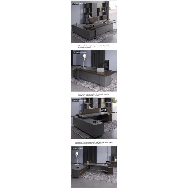 Diseño de madera de lujo ejecutivo en forma de L Escritorio presidencial para muebles de oficina