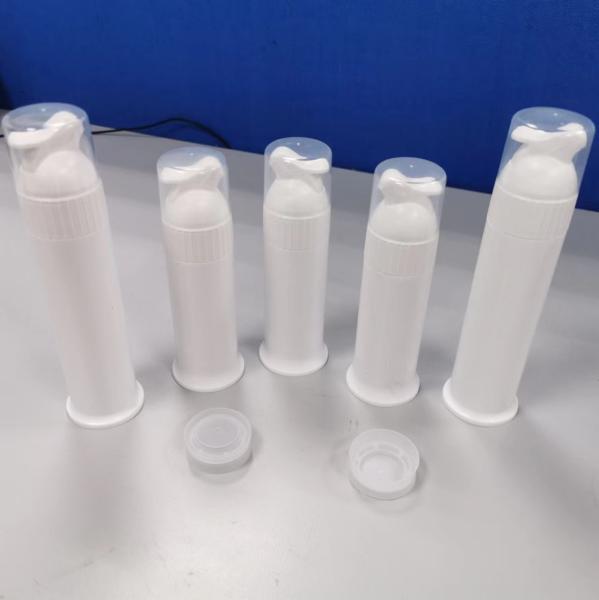 Bomba de tubo de pasta de dientes 2024 Bomba de vacío sin aire de plástico blanco personalizada para dispensador portátil