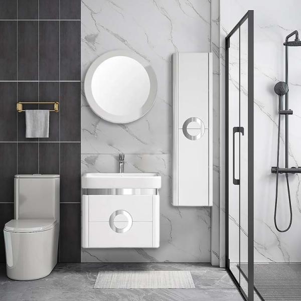 PVC Bathroom Vanity And Storage Cabinet Set Moroccan Style Bathroom Vanity 61*45*46cm
