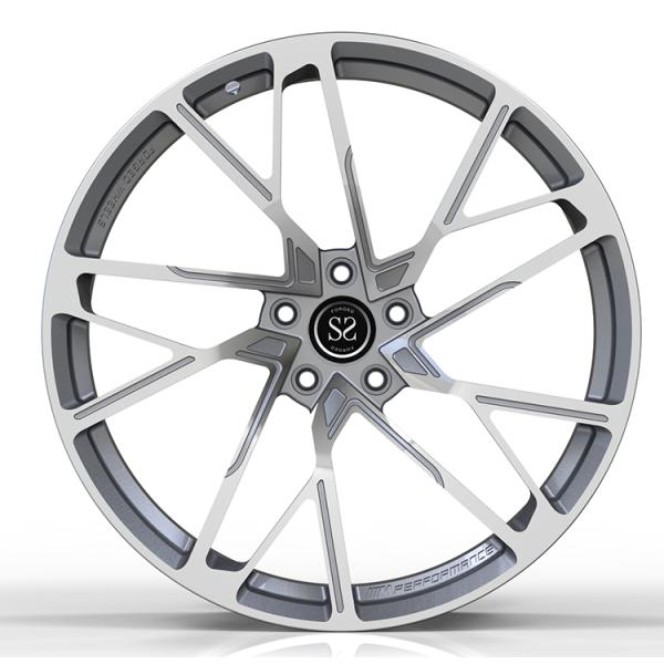 BMW 730D 21x9.0 and 21x10.5 1-PC Forged Wheels Custom Gun Metal Machined Spokes