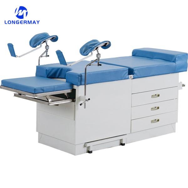 2 Function Medical Obstetric Exam Couch Manual Hospital Delivery Operation Gynaecological Table With Cabinet
