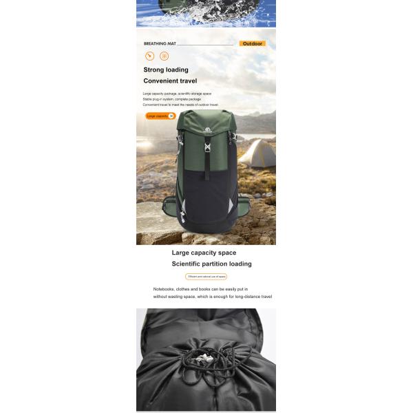Outdoor 50L Waterproof Backpack ODM Ultralight Camping Backpack Nylon