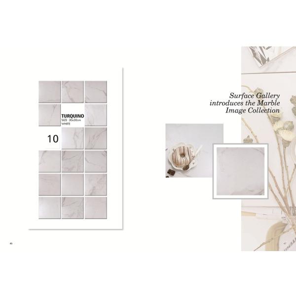 300x300mm Carrara white marble looks ceramic tile,rustic floor tile,white color