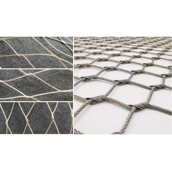 304 Stainless Steel Wire Flexible Cable Rope X-Type Infill Rope Mesh Balustrade Protective Net for Handrail/Railing/Staircase/Balcony/Garden/Decorative Building