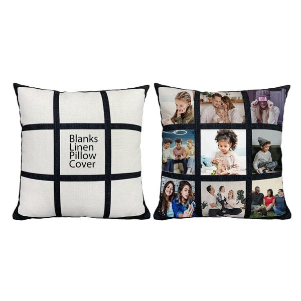 Custom Throw Pillow Cases Personalized Logo Square Linen Sublimation Pillow Cover With Photo Text Image Name
