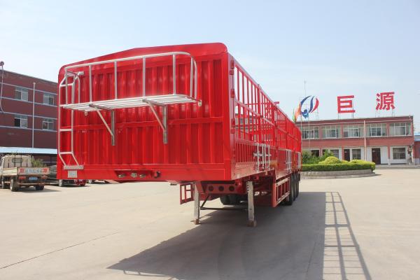 Transport Bulk Grain Fence Semi Trailer With Air / Mechanical Suspension