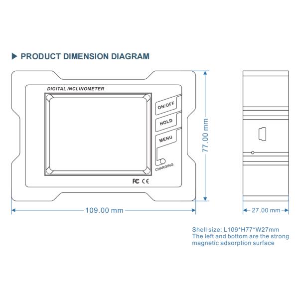 DMI810 USB интерфейс цифровой угломер уровня Fluxgate 10Hz одноосевой протрактора