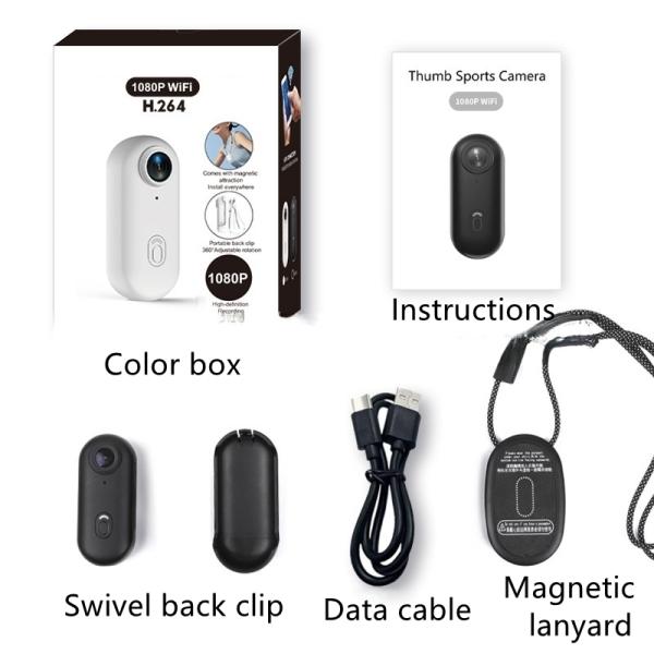 Small Night Vision Pet Wearable Camera Collar HD 1080P Two Way Audio Voice Control