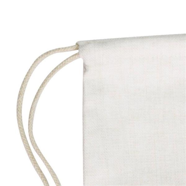 White Linen Sublimation Drawstring Backpack For Sublimation Photos Printing