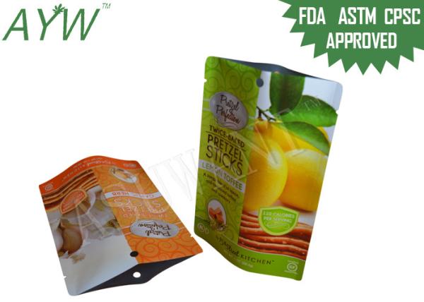Matt Vanish Food Packaging Bags Twice Baked Pretzel Sticks For Lemon Toffee