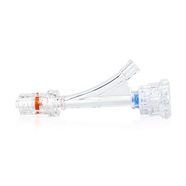 Standard Type Rotary Y Valve with Rotating Male Luer for Infusion Sets, available in sizes 0Fr–7Fr / 0Fr–9Fr and with a length of 80.70 mm.
