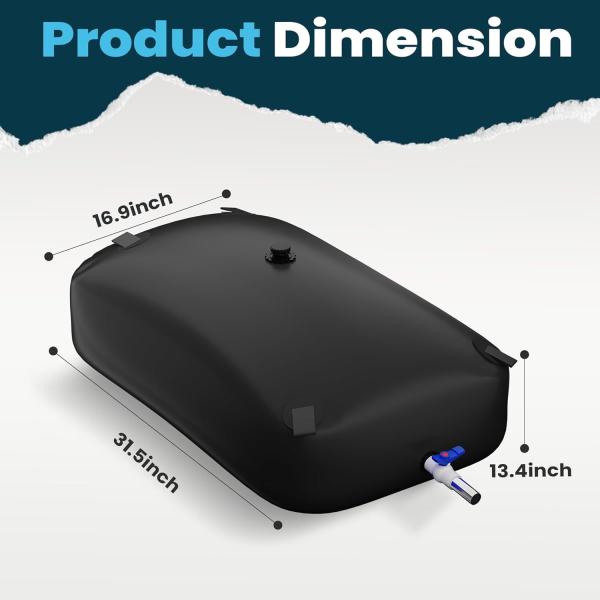 Water Bladder Storage Containers, Foldable Portable Water Tank Large Capacity Soft Water Bag, Drought Resistance, Fire Prevention, Emergency Water