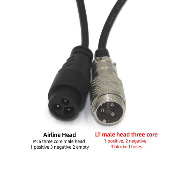 3 Pin 13.6inch Waterproof Male Female Electric Scooter Cable Scooter Spare Parts