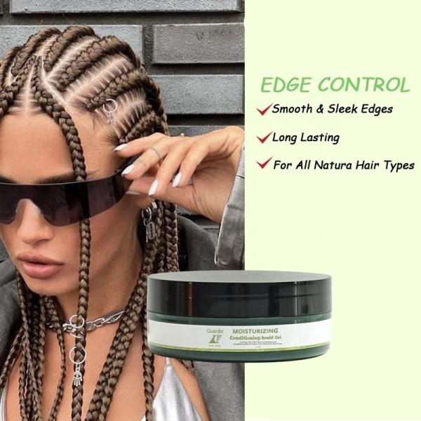 Transparent customize 4oz extra firm conditioning shining hair styling gel for 4c hair