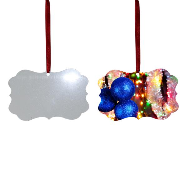 Sublimation Christmas Gifts Supply Double Sided Aluminum Sublimation Christmas Ornaments Blanks