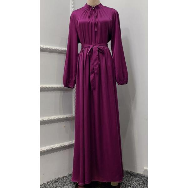 Сатинировки рукава женщин Дубай фабрики одежды небольшого количества платье длинной макси с поясом