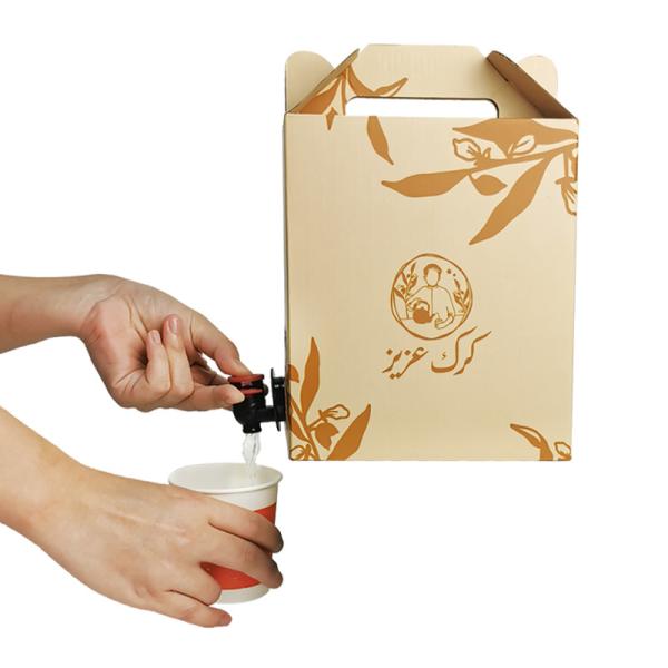 Emballage en boîte en aluminium de 1 litre, avec robinet distributeur, adapté aux sacs d'emballage pour jus liquides, vin, café et huile d'olive, avec robinet