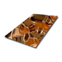 1500mm Width Gold Water Ripple Sheet For Ceiling Stainless Steel 304 Plate