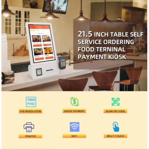 1920X1080 Resolution Metal Case Floor Standing Touch Screen Self Service Kiosk with Android OS