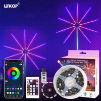 Lâmpadas de Natal LED flexíveis 5vusb Lâmpadas de fogos de artifício endereçáveis com RGB Ic Para decoração interior