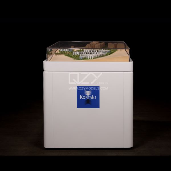Tirana 1:500 Scale Model with Maple Wood Base ABS Material and Acrylic Display Cover Miniature Architectural Model