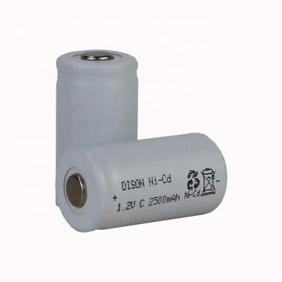 Piles rechargeables à haute température basse nickel cadmium 1.2V 2.5Ah Pour rechargeable