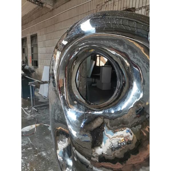 Mirror Stainless Steel Sculpture Abstract Pool Contemporary Metal Garden Sculptures