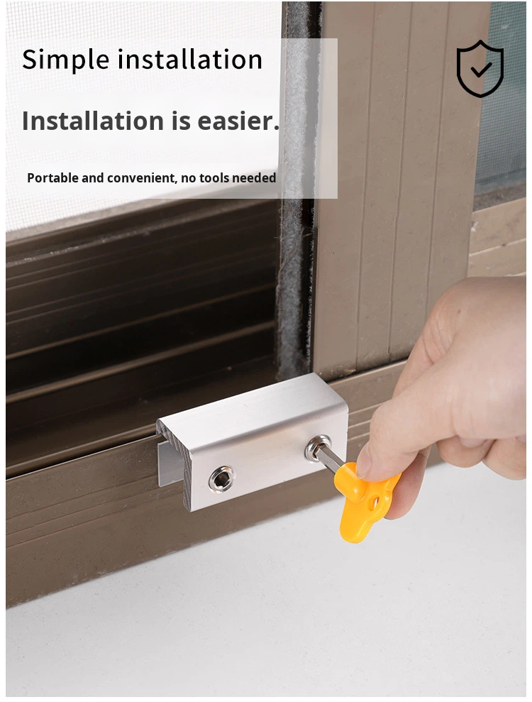 Adjustable Sliding Double Window Locks Aluminum Alloy Door Frame Furniture Lock Plastic Key 7-23mm Fitting Home Office 360